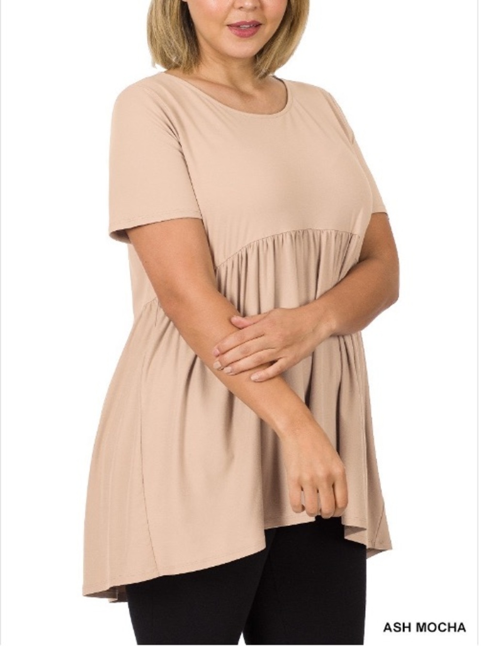Zenana Outfitters Cream Short Sleeve Top